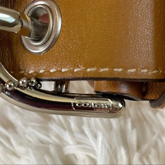 Coach Handbag Shoulder Signature Mini Duffle Ivory leather Brown purse. - Picture 11 of 17